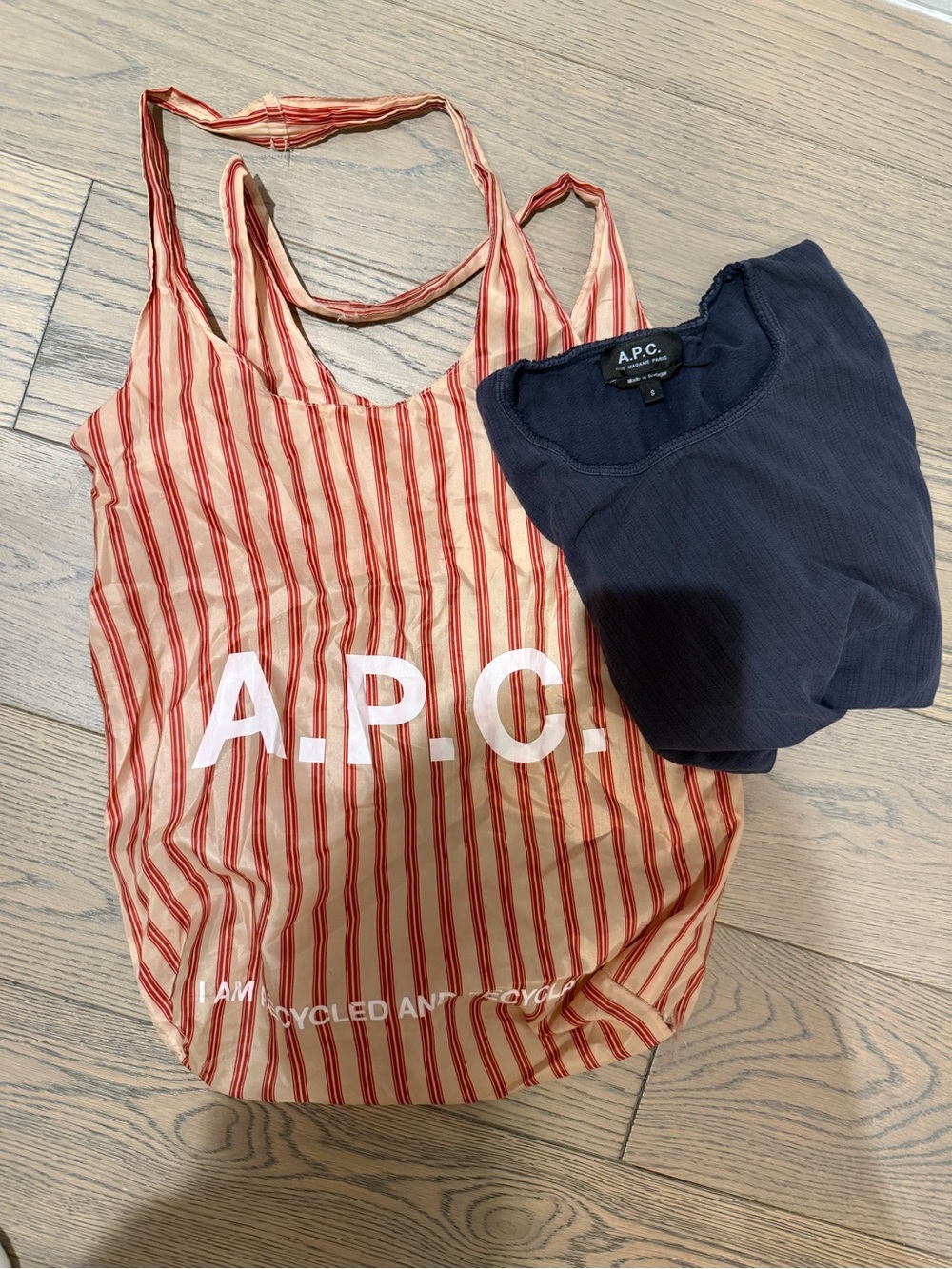 A.P.C. Slate Blue Ribbed Cotton Tee